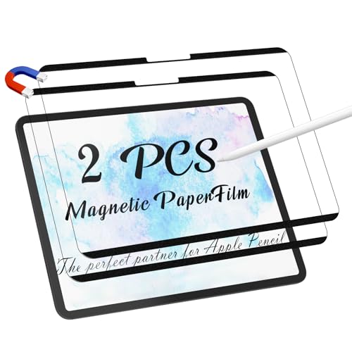Peslv 2 Pack Magnetic Paperfilm for iPad Pro 11 Inch M4/M5 [2024/2025 5th/6th Gen], Feel Like Writing Drawing On Paper, Matte Removable Anti Glare Fingerprint Screen Protector Blue Light Filter - size: iPad Pro 11" 2024-2025