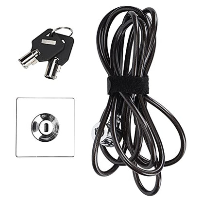 Laptop Lock Galvanized Steel Security Cable 2m Length 180 Degree Rotation for Notebook Monitor Projector Office Dormitory Public, 360 Dual Shaft Universal Keyhole Compatible