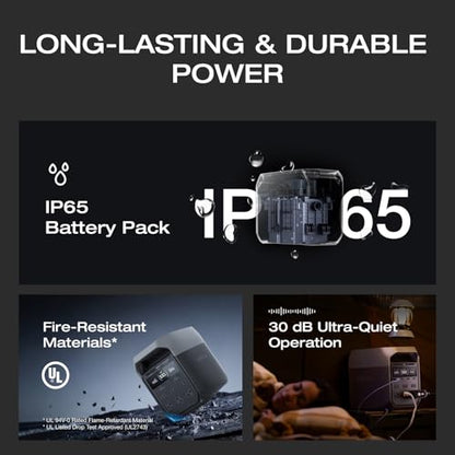 EF ECOFLOW Delta 3 Portable Power Station, 1024Wh 1800W | LiFePO4 Battery, Full Charge in 56 Min, 1800W AC/100W USB-C Output, Solar Generator for Home Backup Power, Camping & RVs - style: DELTA 3