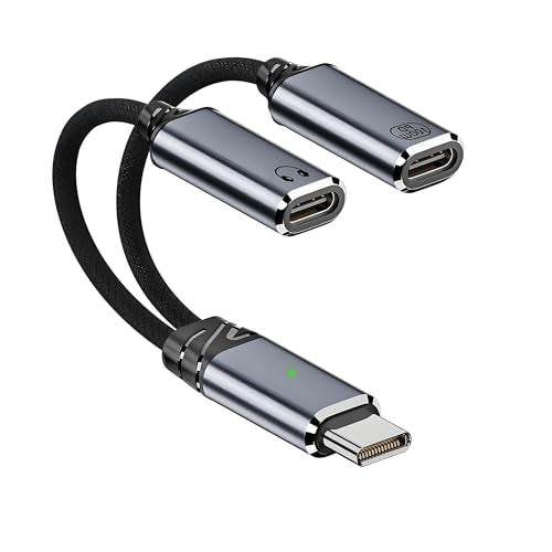 USB C Splitter,2-in-1 USB C Headset and Charger Adapter | Type C Audio Dongle Cable,PD 100W Fast Charging,Compatible with iPhone 16/15 Series,Galaxy S24/S23,iPad,MacBook - size: type C headphone adapter