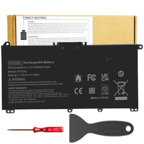 HT03XL L11119-855 HTO3XL Laptop Battery for HP Pavilion 17-CA 17-BY 15-DA 15-DB 15-DW 15-DY 14-CE 14-CF 14-DF 14M-DH0003DX 14M-DH1003DX L11421-542 L11421-2C2 HSTNN-UB7J HSTNN-DB8R HT03041XL LPD1071 - size: 7.32*3.54*0.24inch HT03XL