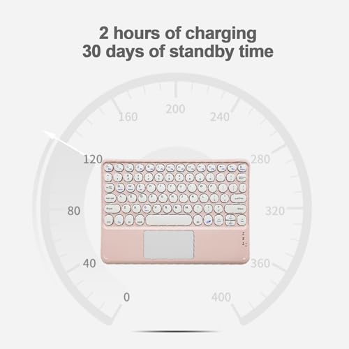 Thanice Wireless Keyboard with Touchpad, Ultra-Slim Portable Rechargeable Bluetooth Keyboard, Trackpad for iPad/iPad Pro and Other iOS Android Windows Devices (Pink) - color: pink