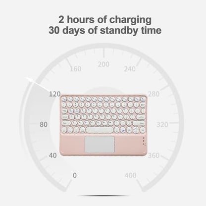 Thanice Wireless Keyboard with Touchpad, Ultra-Slim Portable Rechargeable Bluetooth Keyboard, Trackpad for iPad/iPad Pro and Other iOS Android Windows Devices (Pink) - color: pink
