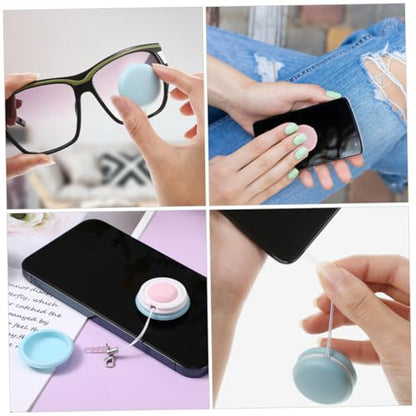6Pcs Macaron Screen Cleaning Set for Phones Eyeglasses and Camera Lenses Soft Microfiber Streak-Free Portable Cleaning Tools