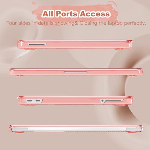 for MacBook Neo 13 inch Case 2026, Ultra-Thin Shockproof Hard Shell Laptop Cover with Keyboard Cover & Screen Protector, Crystal Pink - color: Crystal Pink