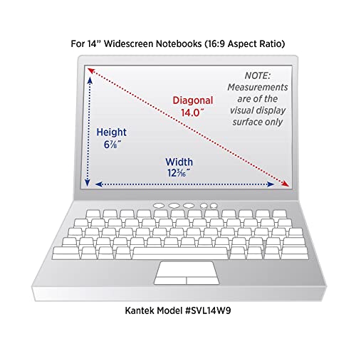 Kantek Secure-View Blackout Privacy Filter for 14-Inch Widescreen Notebooks (Measured Diagonally – 16:9 Aspect Ratio), Anti-Glare, Anti-Blue Light (SVL14W9) - style: 14" Widescreen (16:9 Ratio)