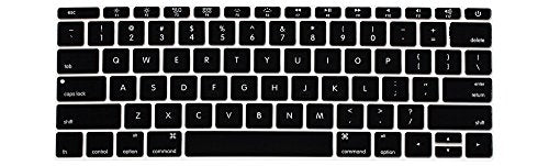 HRH Silicone Keyboard Cover Skin for MacBook Pro 13" A1708 A1988 No Touch Bar 2018 2017 2016 Release and for MacBook 12" A1534 with Retina Display (2015)&A1931(2018) USA Layout Protective Skin,Black - color: Z1-Black