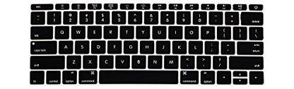 HRH Silicone Keyboard Cover Skin for MacBook Pro 13" A1708 A1988 No Touch Bar 2018 2017 2016 Release and for MacBook 12" A1534 with Retina Display (2015)&A1931(2018) USA Layout Protective Skin,Black - color: Z1-Black