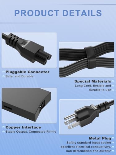 130W Charger Compatible with Dell G3 G5 G7, inspiron14 14R 14Z 15 15R 15Z 17 17R Series,Precision 3510 3520, Studio XPS Laptop Suitable for Travel and Office us