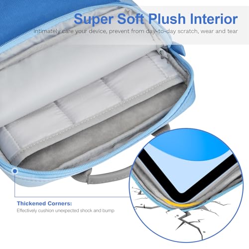 Dadanism 9-11 Inch Tablet Sleeve Bag Carrying Case with Shoulder Strap | Fits iPad (A16) 11", iPad 10th Gen 10.9", iPad Air M4/Pro M5 11", iPad 9/8/7th 10.2", Galaxy Tab A11+ Plus 11", Blue Mist - color: Blue Mist, size: 9-11 Inch