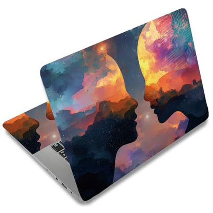 SUPERDANT Laptop Skin Sticker Decal Rosy Clouds Facial Contour Design Universal for 12 13 13.3 14 15 15.4 15.6 Inch Laptops Removable Vinyl Notebook Protector Cover - style: Facial Contour