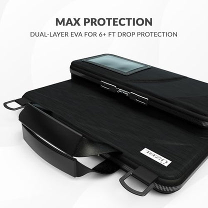 13-14 Inch Always-on Chromebook Protective Hard Case with Accessory Pouch and Adjustable Shoulder Strap (20 Pack) - color: 20 Pack Black