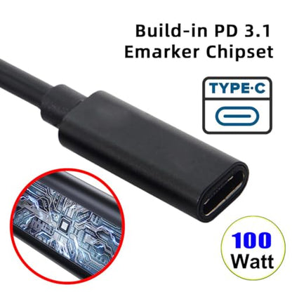 7.4x5.0mm Dell Slim Tip Adapter (Requires 100W PD Charger), Female USB-C to Male Power Connector for 45W/65W/90W 7.4mm Dell Laptops, Will NOT Charge with Phone Charger