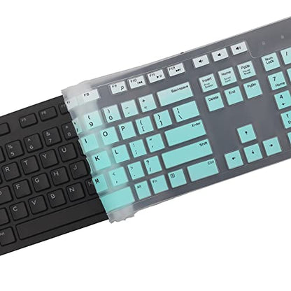 Keyboard Cover Skin for Dell KM636 KB216 KB216t KB216d KB216p Wired & Wireless Keyboard, Dell Optiplex 5250 3050 3240 5460 7450 7050, Dell Inspiron Desktop 24" 27" 5400 5490 7700 7790 3475 3670 3477 - color: MInt Green