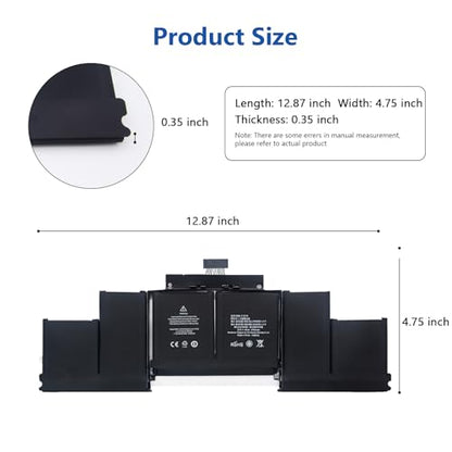 DJW A1618 Laptop Battery Replacement for Mac Book Pro Retina 15 inch A1398 (Late 2013, Mid 2014, Early 2015) - size: A1618