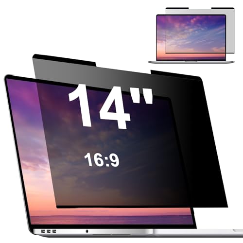 Bewinner 14" Laptop Privacy Screen | Magnetic PET Anti Filter, 28 Wide Viewing Angle, Scratch Protection with Easy Installation & Removal
