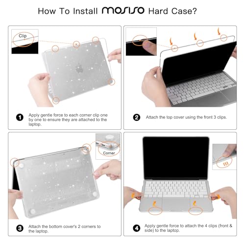 MOSISO Sparkly Glitter Case Compatible with MacBook Neo Case 13 inch 2026 | Model A3404 with A18 Pro Chip, Crack-Resistant Protective Hard Shell Case&Keyboard Cover&ScreenFilm&Pouch, Baby Pink - color: Baby Pink