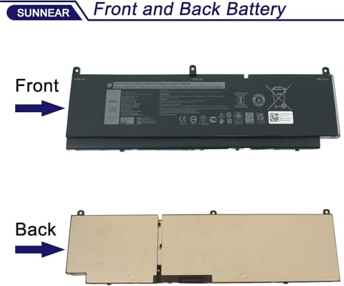 6-Cell 95Wh PKWVM Laptop Battery Compatible with Dell Precision 7550 7560 7750 7760 Series P44E P93F P44E001 P44E002 P93F001 PKWVM 0CR72X CR72X 447VR CPA-447VR 017C86 - size: 11.42*3.78*0.16 inches PKWVM