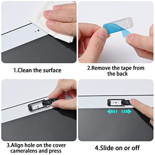 Webcam Cover, 3 Pieces, Laptop Camera Cover, Privacy Shielding Capacity is Twice as Big as The Traditional, Suitable for Computer Mobile Phones, laptops, Tablets and so on (Black Marble) - color: Black marble