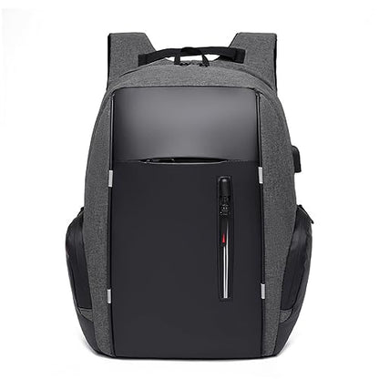Men's Business Laptop Bag Multifunctional Rechargeable USB Backpack - color: Grey