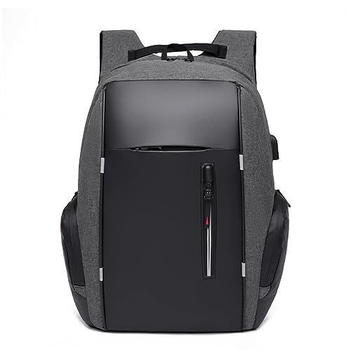 Men's Business Laptop Bag Multifunctional Rechargeable USB Backpack - color: Grey