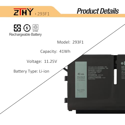 41Wh 293F1 M69D0 Battery Replacement for Dell Latitude 7330 7430 7530 5330 | 5430 5530 Latitude 5330 2-in-1/7330 2-in-1/7430 2-in-1 Precision 3570 Laptop P133G P134G P135G H4PVC 8WRCR Y86WG 11.25V 3Cell - size: 9.13*3.62*0.20 inch 293F1