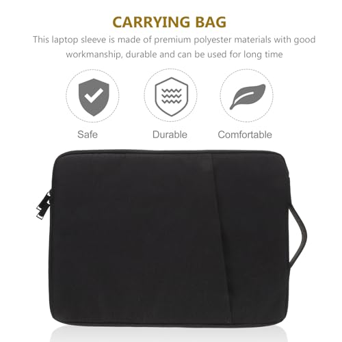 HOMSFOU Shockproof Laptop Sleeve 15.6 Inch Sturdy Laptop Bag with Tablet Holder Protective Carrying Case for Business Travel and Office Use in Black