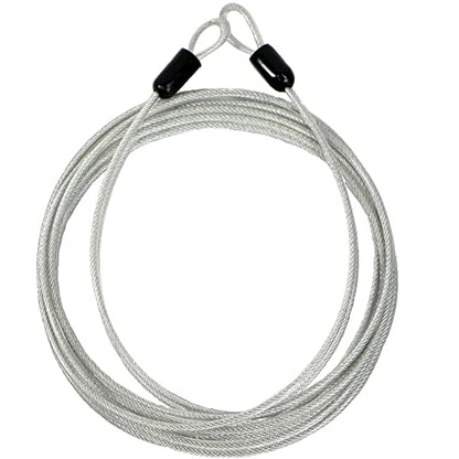 Lumintrail 3mm (1/8 Inch) Braided Steel Coated Security Cable Luggage Lock Safety Cable Wire Double Loop (7ft) - size: 7-FT (1 Pack)