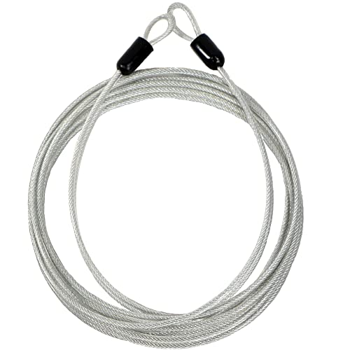 Lumintrail 3mm (1/8 Inch) Braided Steel Coated Security Cable Luggage Lock Safety Cable Wire Double Loop (15ft) - size: 15-FT (1 Pack)