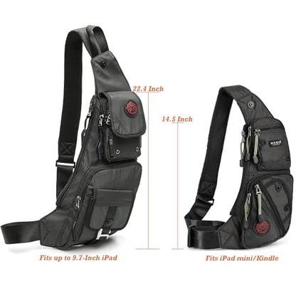 NICGID Sling Bag Chest Shoulder Backpack Crossbody Bags Casual Daypack for Men Women - color: Black-2