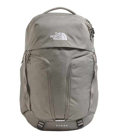 The North Face Surge Laptop Pack, Stone Slab Lt Hth/Stone Slab, OSFA | Everyday Travel Bag, Laptop Sleeve, Water-Repellent - color: Stone Slab Light Heather/Stone Slab