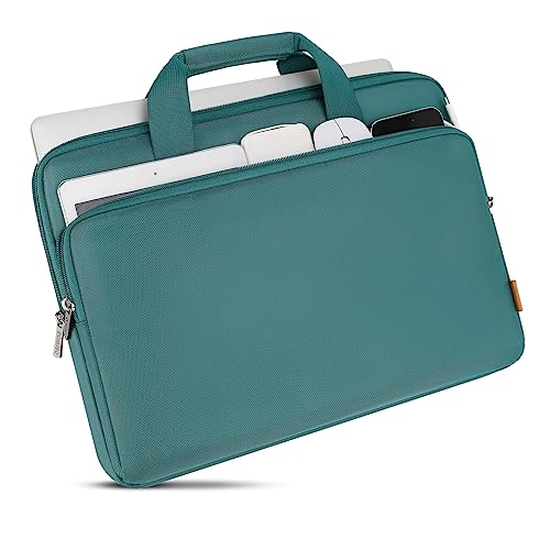 DOMISO 17 inch Laptop Sleeve Protective Case Cover Compatible with 17-17.3 inch HP Dell ASUS Lenovo Chromebook,Waterproof Computer Cases Bag with Handle,Green - color: Green, size: 17-17.3 inch