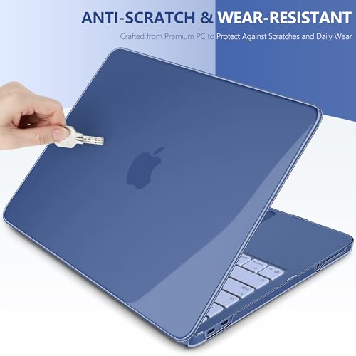 Batianda CrystalAir Case for MacBook Neo 13 Inch 2026, Crystal Indigo | 4-in-1 Bundle Ultra Clear Slim Hard Shell, Lightweight Everyday Protection for MacBook Neo 13 Inch 2026 Model A3404 - color: Crystal Indigo