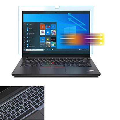 Screen Protector for Lenovo Thinkpad 14 Inch T14 T14s P14 L14 Gen 2 1, ThinkPad E14 L490 E490 E495 E14 Gen 4 3 2 with Keyboard Cover, Anti Blue Light Anti Glare Reduces Eye Strain Help Sleep Better. - size: 14 Inch