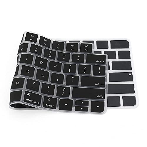 ProElife Keyboard Cover for Apple Magic Keyboard 3 with Touch ID A3118 | Black, Non-interference Design for ID Key, Dust-proof, Silicone Protective Skin, Precision Molded, Washable & Reusable - color: Black