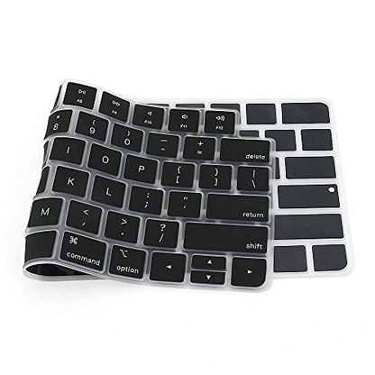 ProElife Keyboard Cover for Apple Magic Keyboard 3 with Touch ID A3118 | Black, Non-interference Design for ID Key, Dust-proof, Silicone Protective Skin, Precision Molded, Washable & Reusable - color: Black