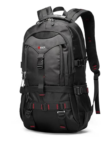 KAKA Travel Backpack Fight Approved with 17.3 inch Laptop Lackpack Compartment Outdoor Duffle Bag for men and women - color: Black