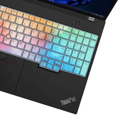 Keyboard Cover for Lenovo ThinkPad E16 L16 P16 P16v (Gen 2/Gen 1) / T16 P16s (Gen 3/Gen 2/Gen 1) 16 inch, Thinkpad L15 Gen 4/3 15.6 inch (Not Fit Thinkpad Z16,L15 Gen 2/1)-Colorful - color: Colorful