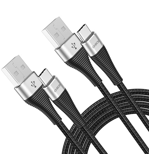 USB to USB C Cable 6FT 2Pack, USBA to USBC Cord Fast Charging Braided Type C Charger for iPhone 17 Pro Max, 16/15, iPad Pro/Air/Mini, Samsung S26 S25, Pixel, Moto, Android Phones & Tablets - Black - color: Black, size: 6 FT - 2 Pack, style: USB A to USB C