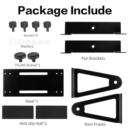 YAODHAOD Multi-Purpose Desk Fan Stand Mount for 120mm PC Computer Fans,360° Adjustable Desk Cooling Fan,Heavy-Duty Solid Metal Bracket,Flexible Airflow Direction for Laptop, Router, Modem, Electronics