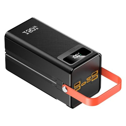 100000mah Power Bank, Fast Charging Portable Charger, with LED Light, with Built-in Cables, Rechargeable Portable Power Supply for Cell Phones, Random Color