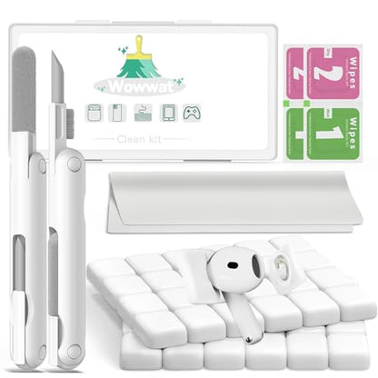 for Airpods Cleaner Kit,Bluetooth Earbuds 3 in 1 Multi-Function Cleaning Pen and Cleaning Putty,for Airpods Pro Phone Charging Port,Earbuds,Headphone, iPod,Case,iPhone,ipad,Laptop (White) - color: white