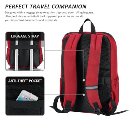 MAXTOP Deep Storage Laptop Backpack Business Anti-theft Backpacks[Water Resistant] College Computer Bookbag Fits 16 Inch Laptop - color: Red, size: 15.6 inch, style: Daypack Backpacks