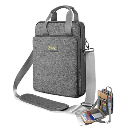 Laptop Shoulder Bag 12.3-13 inch Case Sleeve, Expandable Handbag with Valuables Compartment Compatible with MacBook Air/Pro/Neo 13", iPad 12.9"/13"/11", Shockproof,Gray - color: Gray