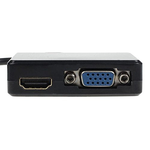 JSER HDMI to VGA & HDMI Female Splitter with Audio Video Cable Converter Adapter for HDTV PC Monitor - style: HDMI to HDMI+VGA