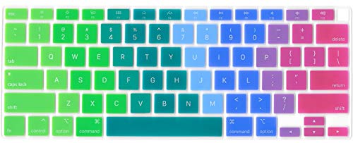 Se7enline Compatible with MacBook Air 13 inch Keyboard Cover 2018/2019/2020/2021/2022/2023/2024 Soft Silicone Protector for Mac Air 13 Inch M1 A2337/A2179 with Retina Display Keyboard Skin, Rainbow - color: Rainbow