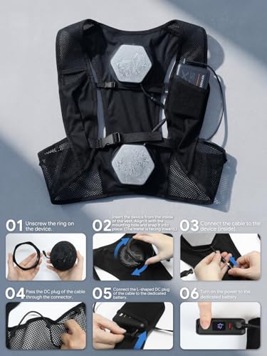 LABEWVI Semiconductor Peltier Cooling Vest with 20000mAh Battery Pack, 3 Cooling Modes, Up to -24℃ Cooling - size: Large-XX-Large
