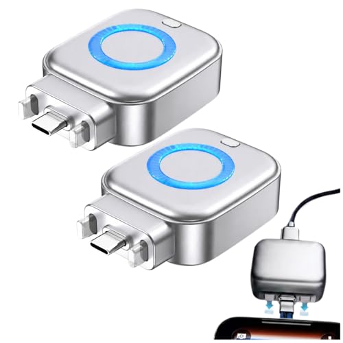 Smart Auto Stop Charging Adapter, Auto Power-Off Fast Charging Adapter, Fast 140W Auto Cut-Off Charger Protector with AI Full-Charge Disconnect, for USB C Cable Phone Laptop (Silver 2PCS) - color: Silver 2PCS