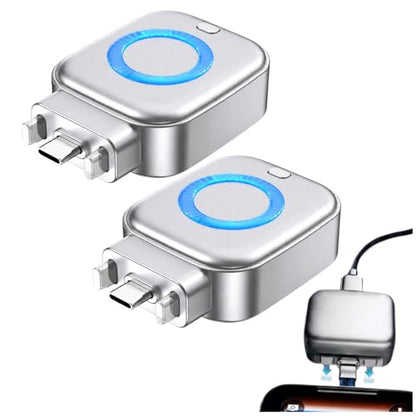 Smart Auto Stop Charging Adapter, Auto Power-Off Fast Charging Adapter, Fast 140W Auto Cut-Off Charger Protector with AI Full-Charge Disconnect, for USB C Cable Phone Laptop (Silver 2PCS) - color: Silver 2PCS