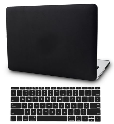 KECC Ultra Thin Case for MacBook Air 13 inch 2017-2010 Release (Old Version), Italian Leather Hard Shell for MacBook Air 13.3” + Keyboard Cover, Black Leather - color: Black Leather, size: Air 13" 2010-2017 (No Touch ID)